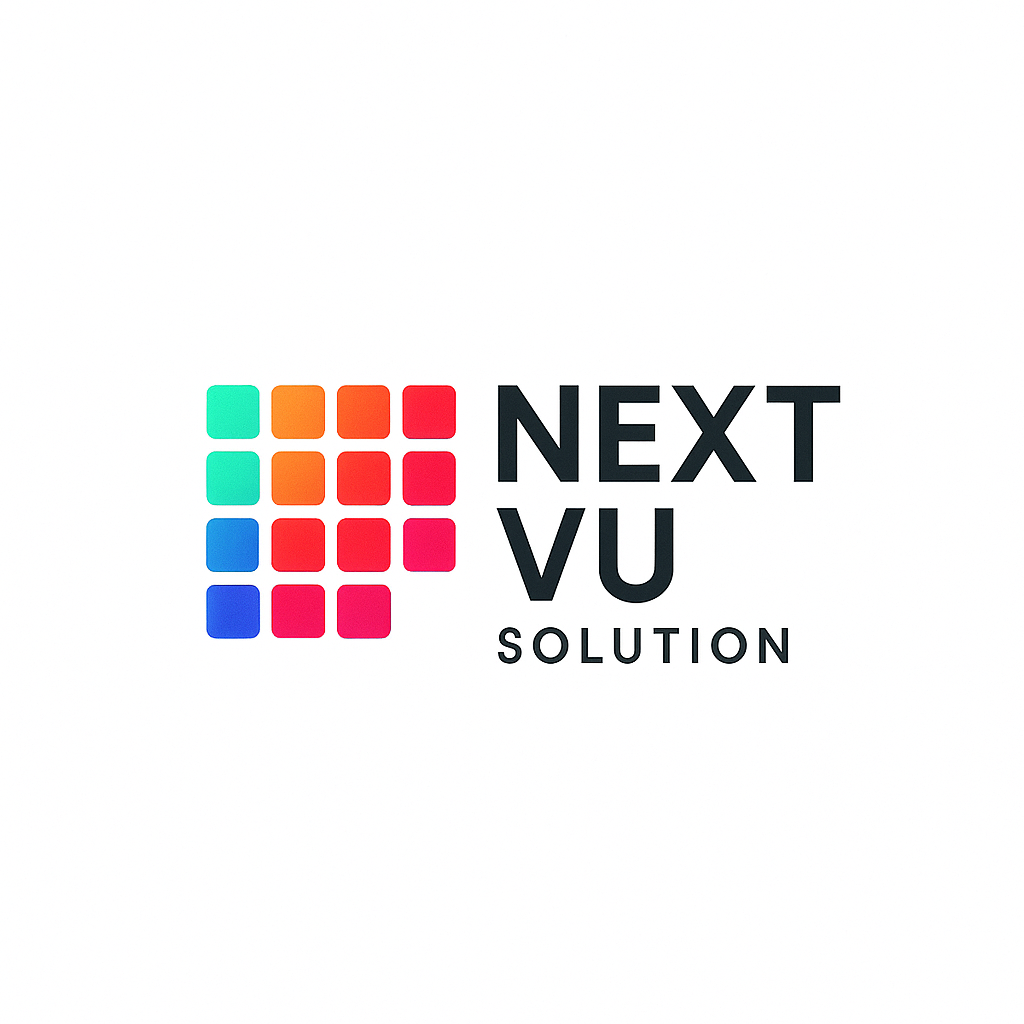 NextVU Solutions multicolor pixel logo